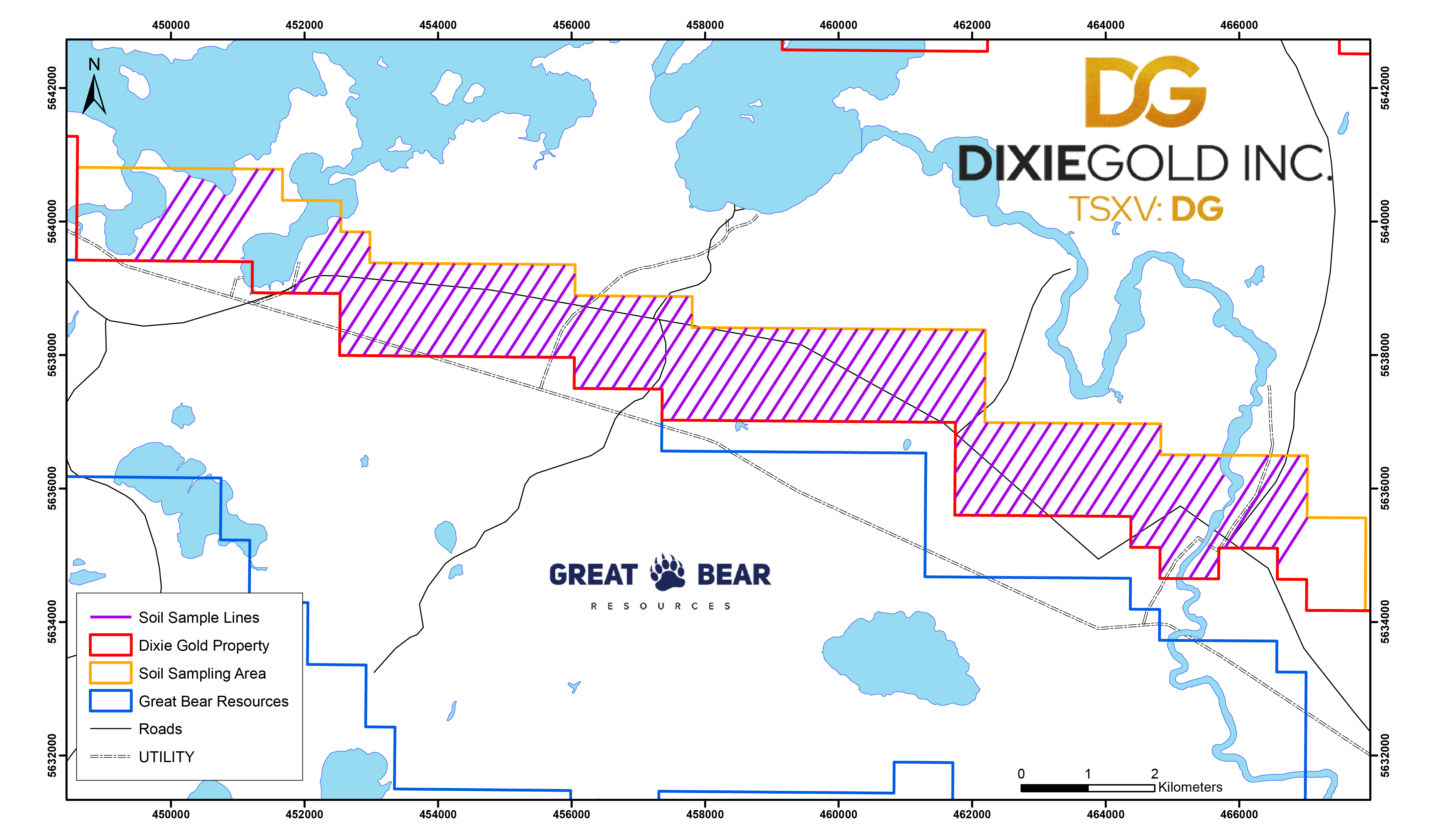 Figure 2: Dixie Gold Inc. - Fall 2020 SGH Soil Sampling Program Area